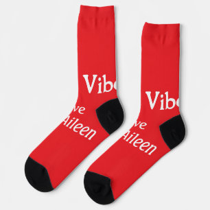Chaussette Joyeuses Vibes rouge Noël vacances amour famille s