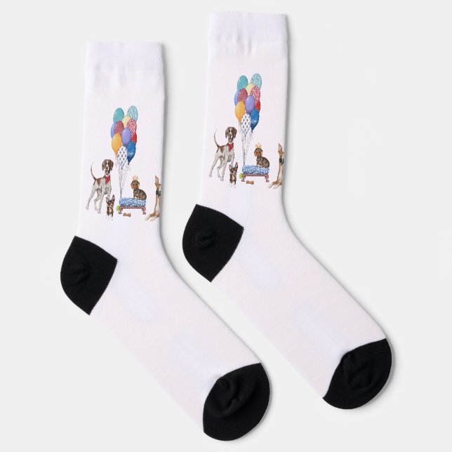 Chaussette Joyeux Anniversaire Canine Chien Breeds Party (Droite)