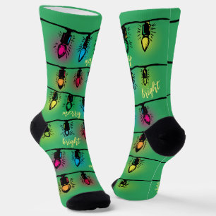 Chaussette Joyeux et brillant Noël coupe légère