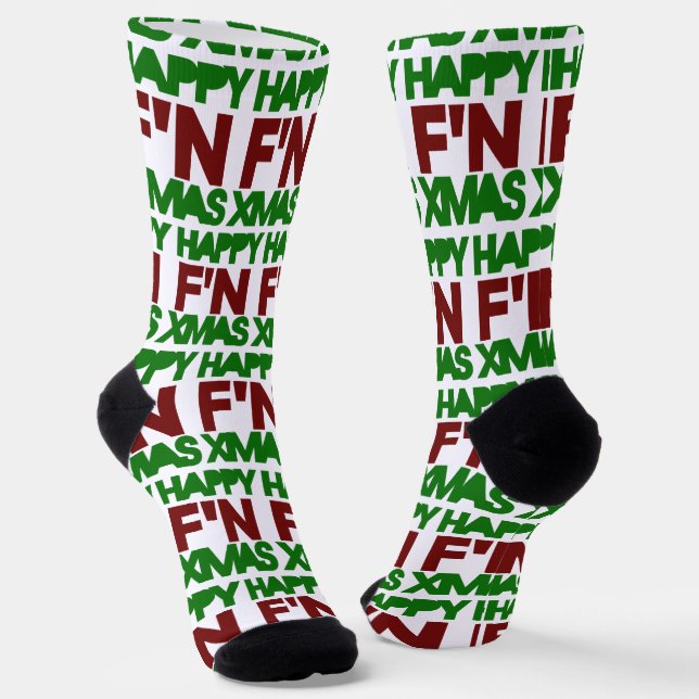 Chaussette Joyeux humour de Noël (Angulaire)