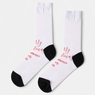 Chaussette Joyeux Noël ajouter nom de famille année simple