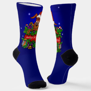Chaussette Joyeux Noël avec lapin de Noël