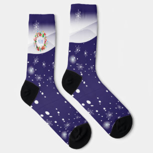 Chaussette Joyeux Noël et Bonne Année ! Monogramme XMAS