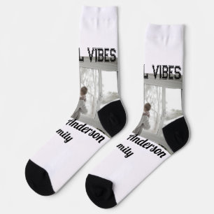 Chaussette Joyeux Vibes père fils famille vacances de Noël p