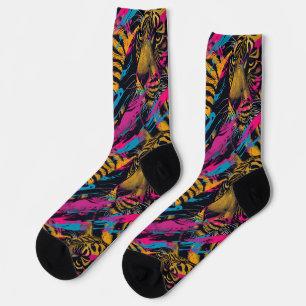 Chaussette Jungle électrique - Tigre psychédélique