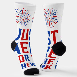 Chaussette Juste Ici Pour Le Feu D'Artifice Drôle Pour Deux