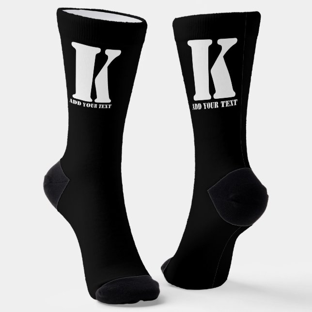 Chaussette K Monogramme classique tendance mariage personnali (Angulaire)