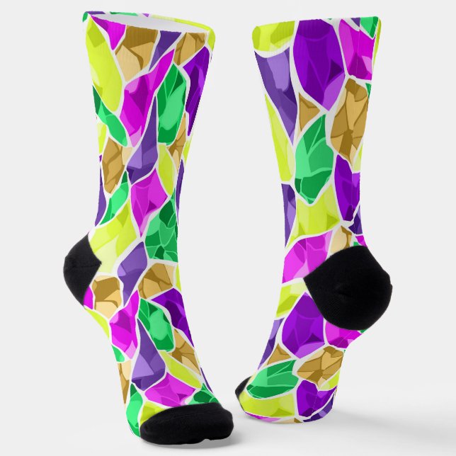 Chaussette Kaléidoscope en mosaïque sans joint abstrait moder (Angulaire)