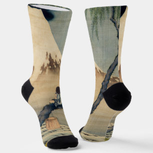 Chaussette Katsushika Hokusai - Garçon regardant le Mont Fuji