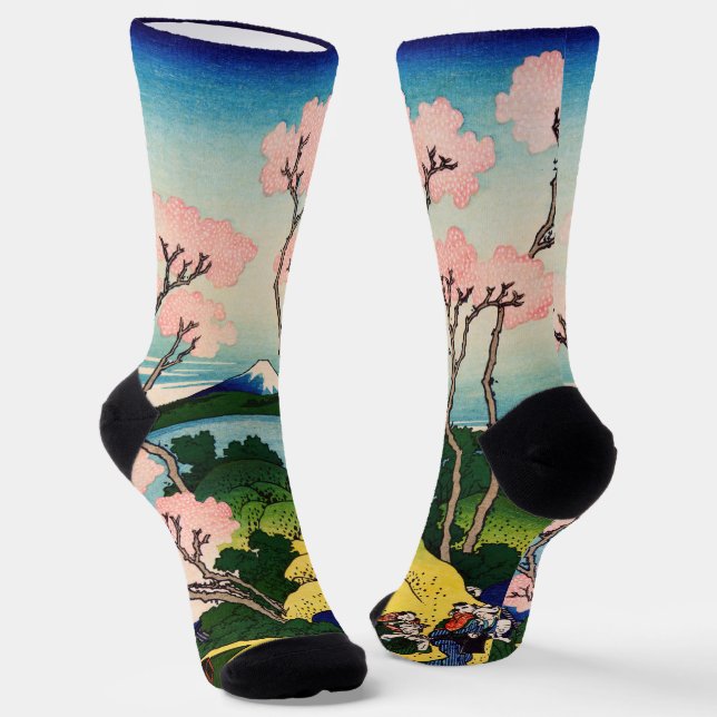 Chaussette Katsushika Hokusai - Gotenyama, Tokaido, Shinagawa (Angulaire)