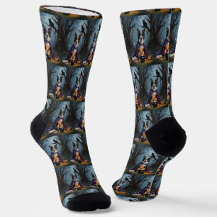 Chaussette Kelpie Chien australien Peinture d'Halloween lunai