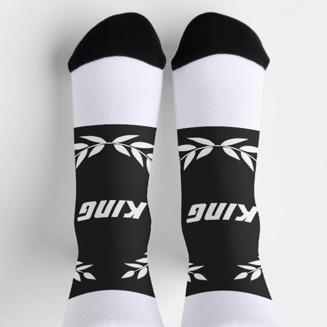 Chaussette KING imprimé avec encre à base d'eau et signature (Haut)