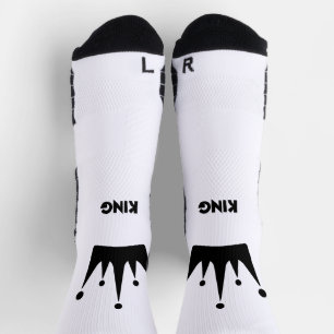 Chaussette KING Texte Noir Image de Couronne Imprimée Stylée