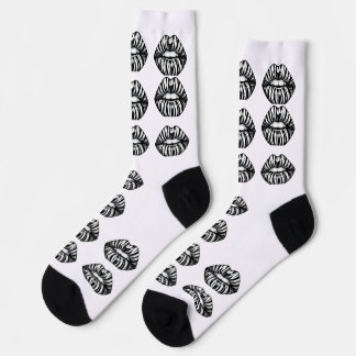 Chaussette Kiss Pattern Crew Socks –  Lips Design for Women
