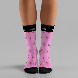 Chaussette Kitschy Cherries Cute Amusante Été Nom moderne