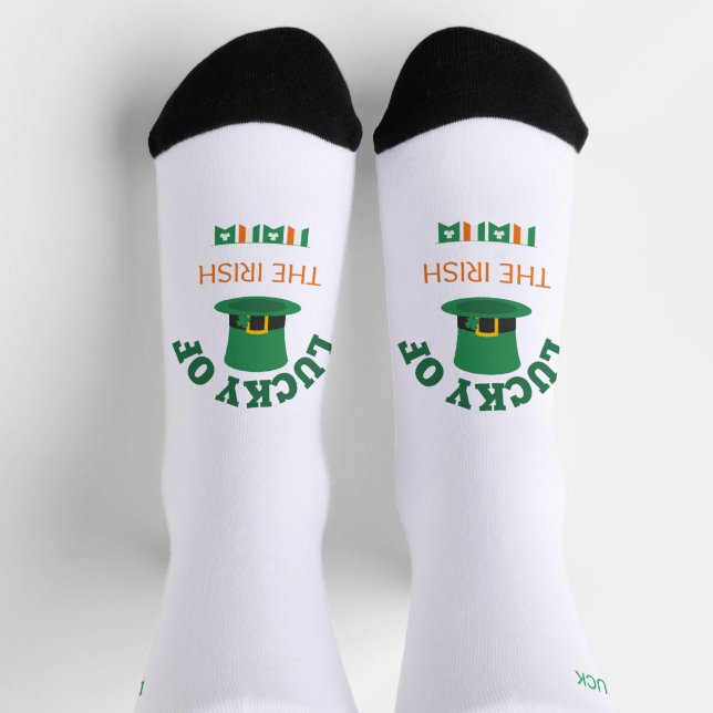 Chaussette La chance de l'irlandais, jour de saint Patrick (Haut)