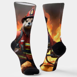 Chaussette **"La fourrure et les flammes : le feu de dos de l