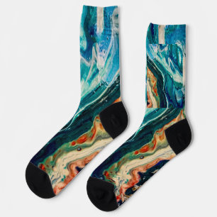 Chaussette La peinture abstraite de la glace et du poisson
