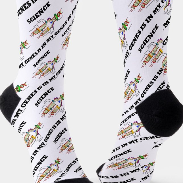 Chaussette La science est dans mes gènes Biologie La réplicat (If you're ancestors/relatives were scientists, you'll enjoy these genetics attitude crew socks!)