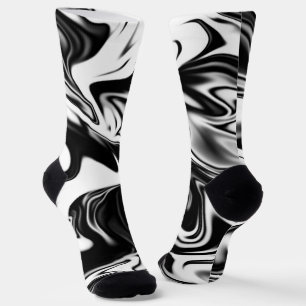 Chaussette "La spirale cosmique : l'élégance noire et Marbre 