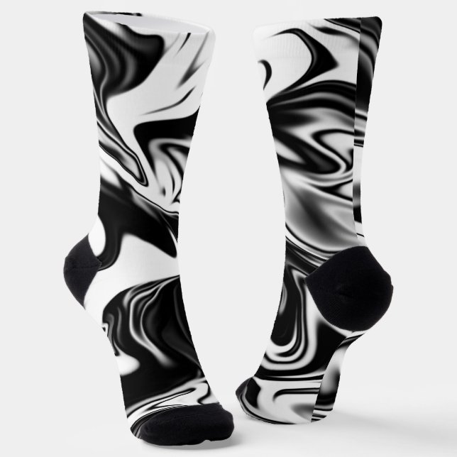 Chaussette "La spirale cosmique : l'élégance noire et Marbre  (Angulaire)