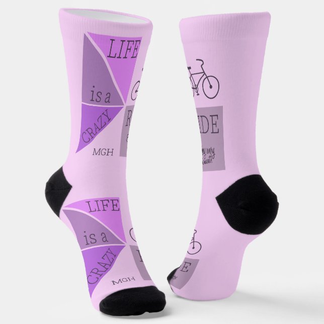 Chaussette La vie de monogramme personnalisé est un tour fou (Angulaire)