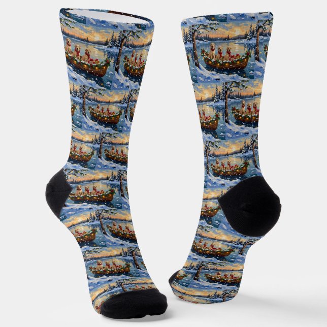 Chaussette Labrador Retriever Christmas Boat Holiday (Angulaire)
