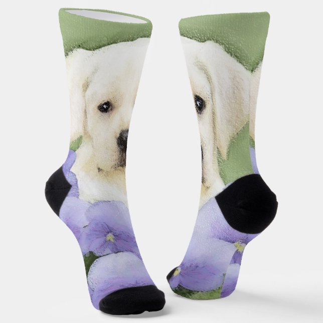 Chaussette Labrador Retriever Puppy Painting Original Chien A (Angulaire)
