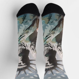 Chaussette Lady Liberty et le drapeau américain