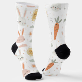 Chaussette Lapin et carottes Boho mignonnes