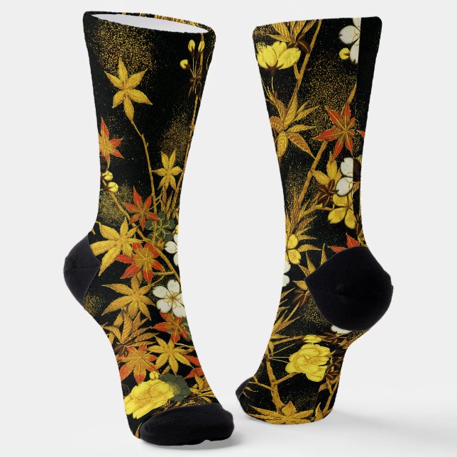 Chaussette L'automne japonais laisse l'art classique antique  (Angulaire)