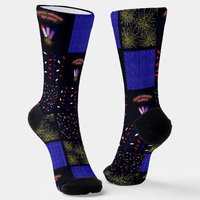 Chaussette Le 4 juillet Patchwork Motif - le 4 juillet (Angulaire)