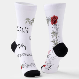 Chaussette Le calme est mon super-pouvoir Confiance en soi