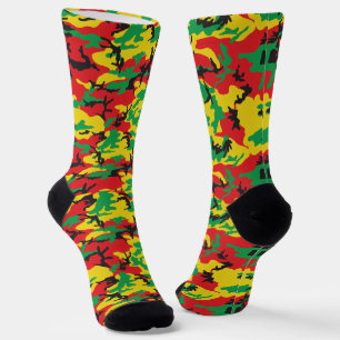 Chaussette Le camouflage jamaïcain Rasta Patterned