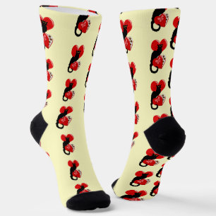Chaussette Le Conversation Noir Saint Valentin