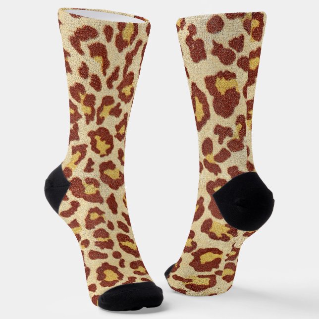 Chaussette Léopard Spots Ultrasuede Look (Angulaire)
