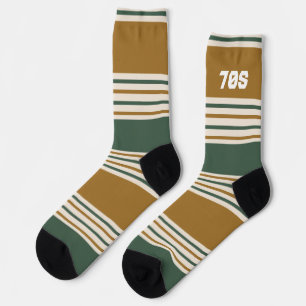Chaussette les années 70 moderne du milieu du siècle rayé mot