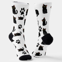 Les chaussettes cadeau de chat noir les plus migno