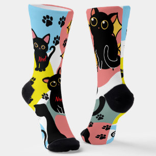 Chaussette Les chaussettes de chat noir les plus mignonnes -
