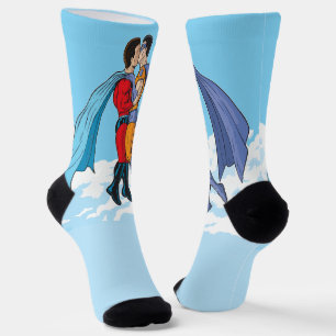 Chaussette Les personnages de Slipperyjoe's deux super-héros 