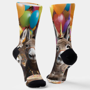 Chaussette Les Triplés D'Âne Fêtent Leur Anniversaire,