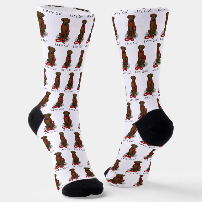 Chaussette Let's Go! Walk Flat-Coated Retriever Dog (liver) (Angulaire)