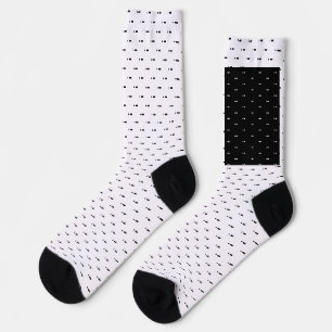 Chaussette Lettre A en code morse noir Alphabet