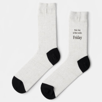 Chaussette Lettres noires sur lin, Meilleur jour de la semain