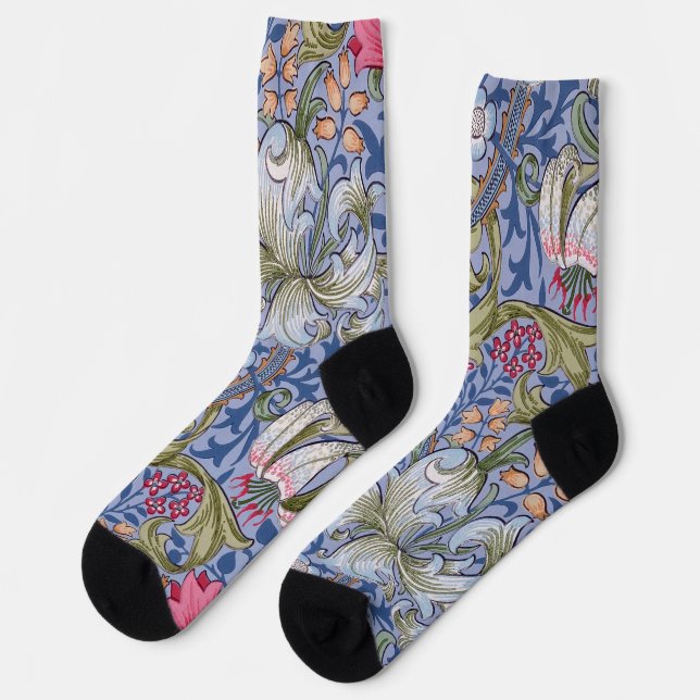 Chaussette Lily d'or, William Morris (Gauche)