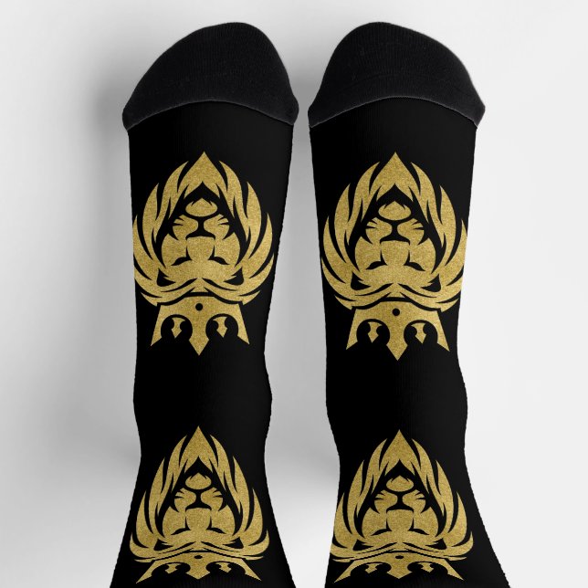 Chaussette Lion Avec Couronne - Style Or 3 (Haut)