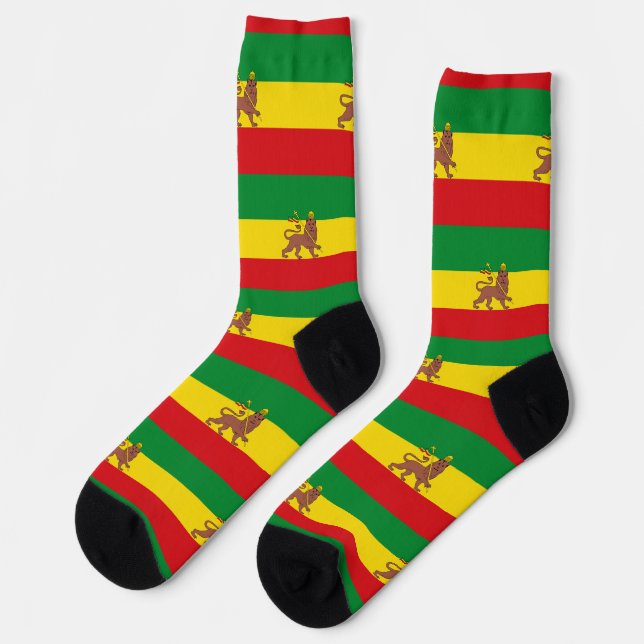 Chaussette Lion de Judah Jah Rastafari Rasta Reggae Roots (Gauche)