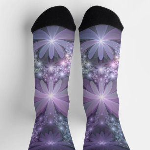 Chaussette Lit de fleurs tendance brillant art abstrait fract