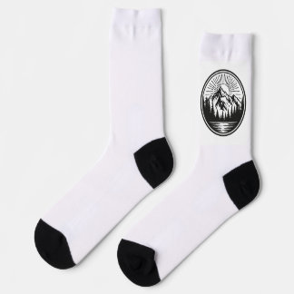 Chaussette Logo Aventure Montagne | Badge Camping | Extérieur