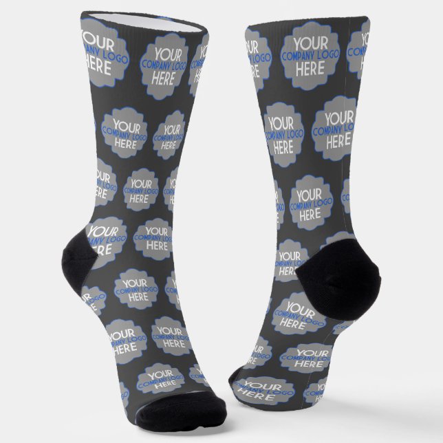 Chaussette Logo de l'entreprise personnalisée - Gris Promo (Angulaire)